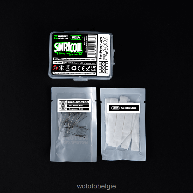 Wotofo SMRT rpm mesh-katoen set 0,6 ohm gaas + katoen - Wotofo Shop 04BBX365