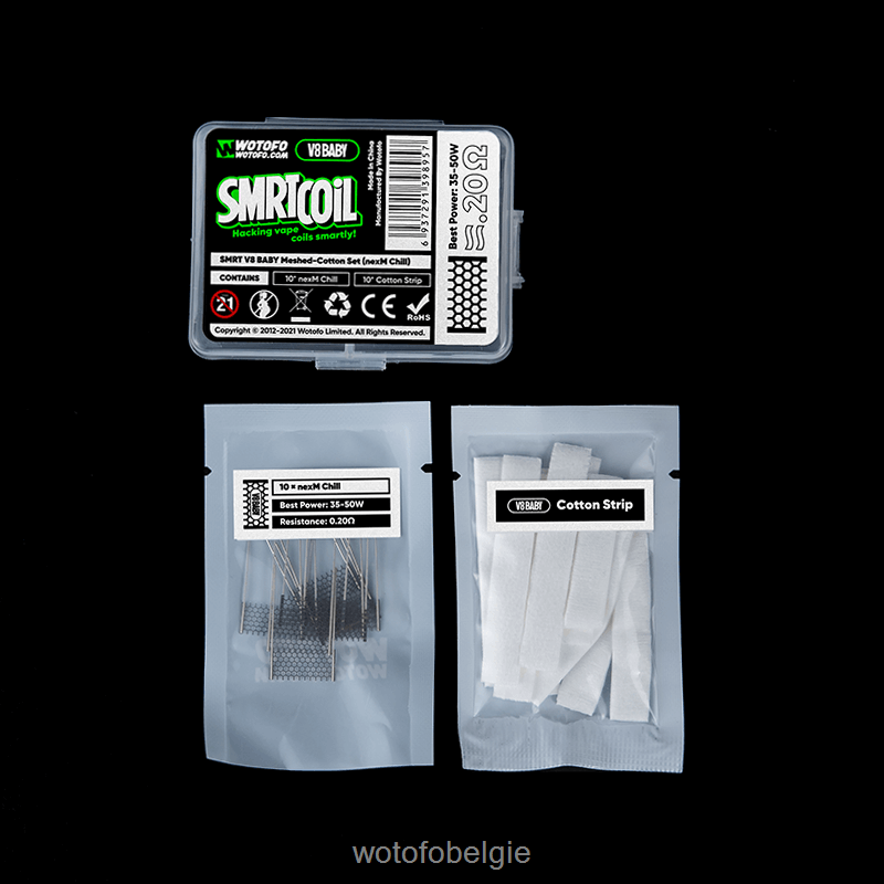 Wotofo SMRT v8 babyset van mesh en katoen nexmesh extreem - Wotofo Disposable Vapes 04BBX369