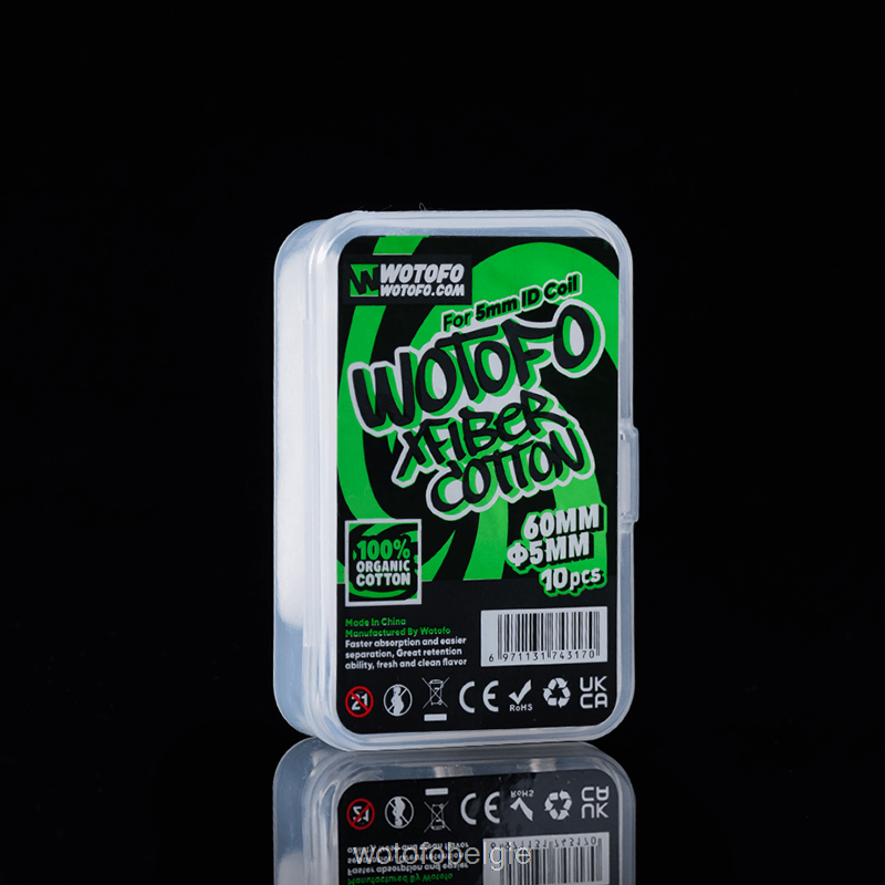 Wotofo xfiber katoen voor id-spoel 5 mm dik 10 stuks - Wotofo Vape Review 04BBX348